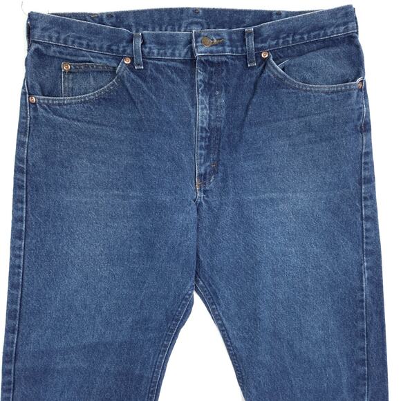 Vintage 80's Lee Riders Jeans Mens 37x31 Dark Wash Cowboy USA Union Made - Picture 2 of 9